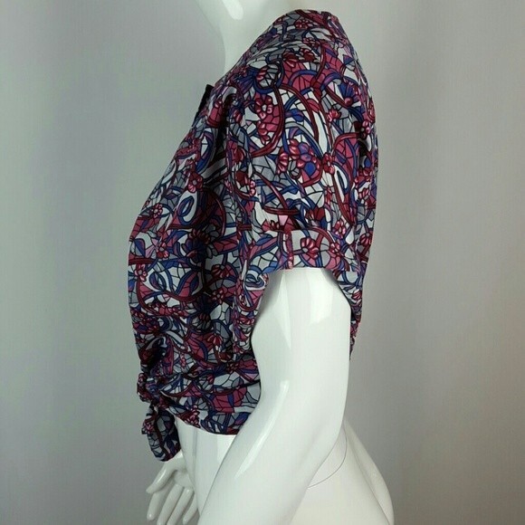 Vintage 80's Pykettes Purple Floral Blouse - Picture 3 of 8